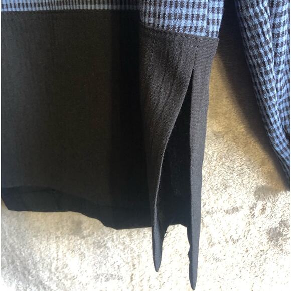 Vintage Darian Petites Blue Black Plaid Tunic Button Up Blouse Size 16P NWT - Picture 7 of 10